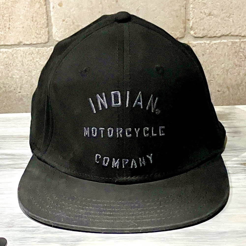 Indian Motorcycle Black on Black Embroidered Cap Hat